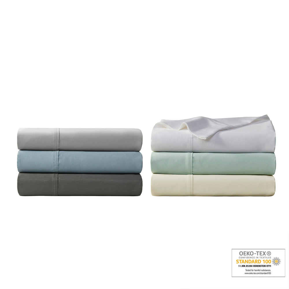4-Piece Full HeiQ Smart Temperature Cotton Blend Sheet Set, Grey Media 2