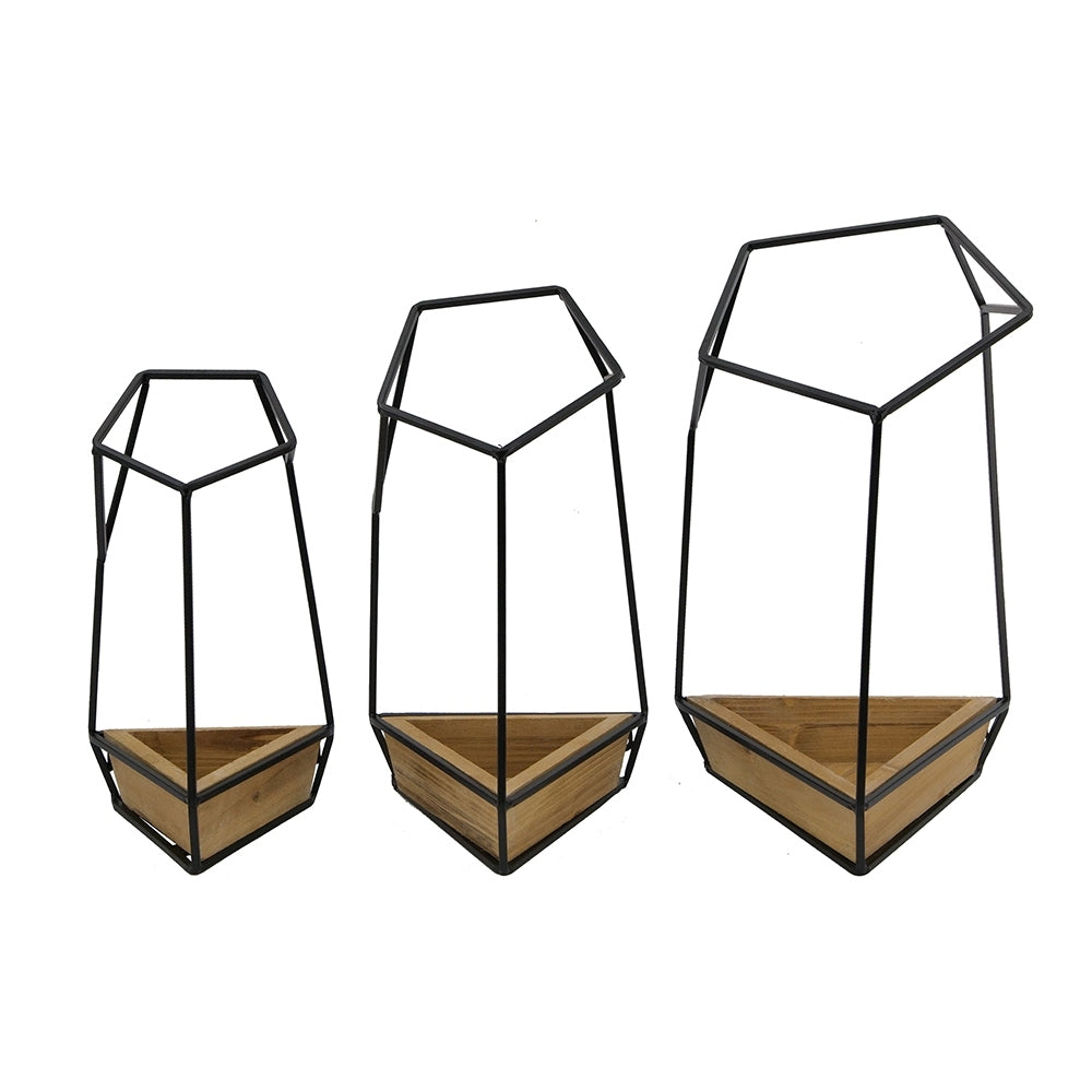 Set of 3 Felix Wall Planter, L:10x10x16.5'  M:8.5x8.5x15.5' S:7x7x13.5' Media 2