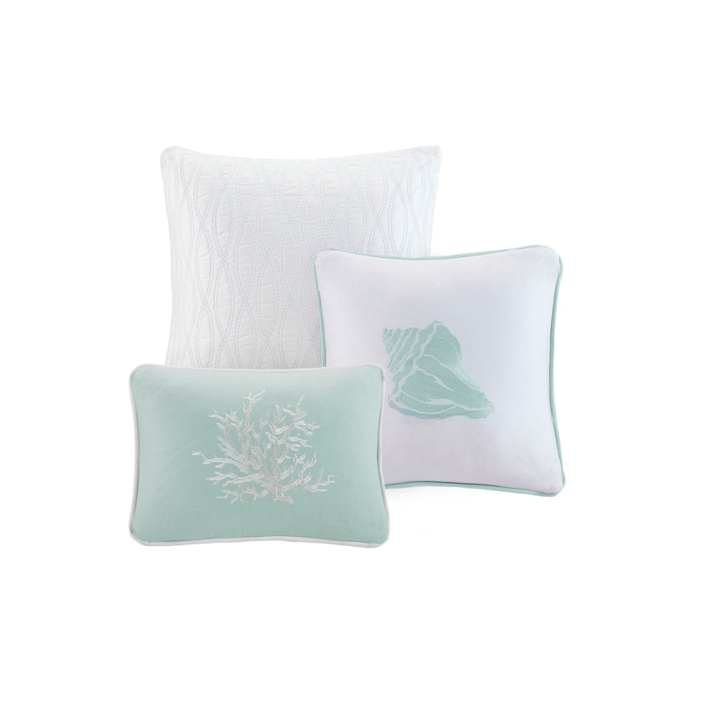 Oversized Cotton Jacquard Comforter Set Aqua King Media 4