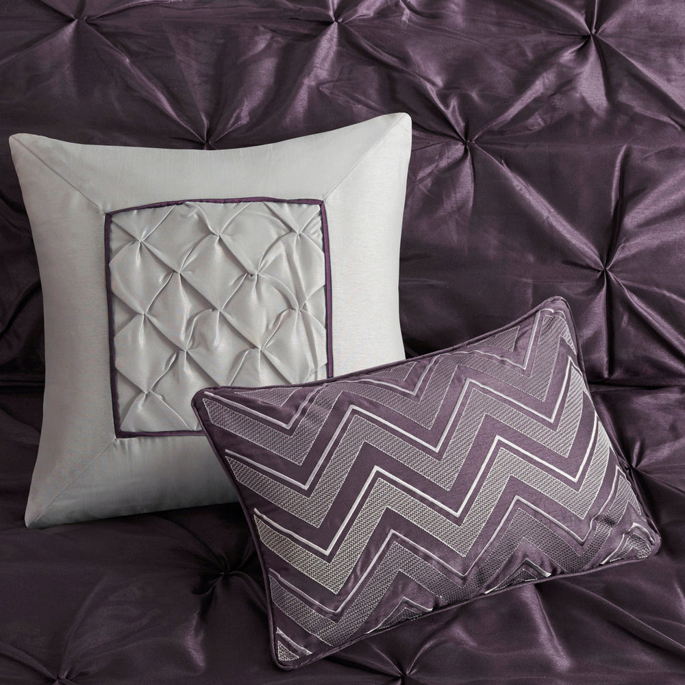 7 Piece Tufted Comforter Set Plum Full Media 13