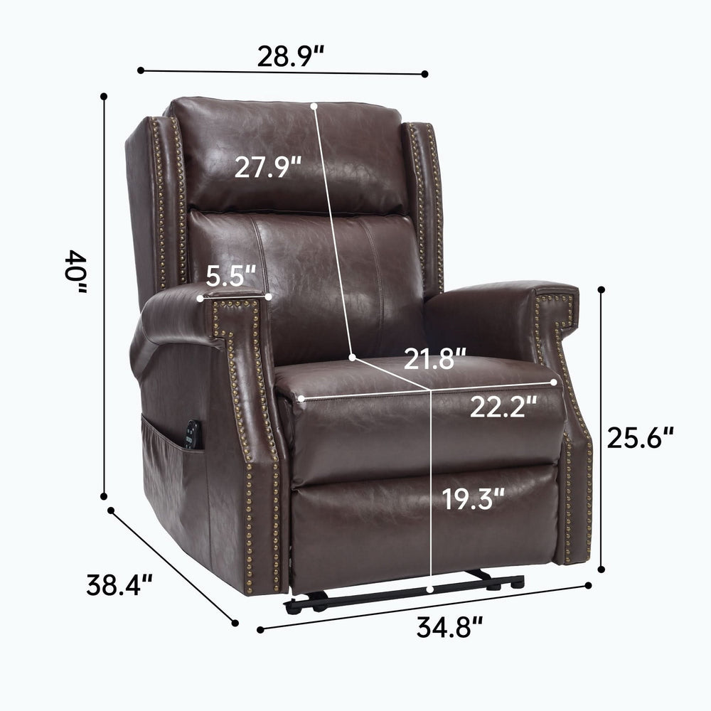 Manual Recliner Chair Faux Leather Massage With 8 Vibrating Nodes & 3 Modes For Living Room Media 13