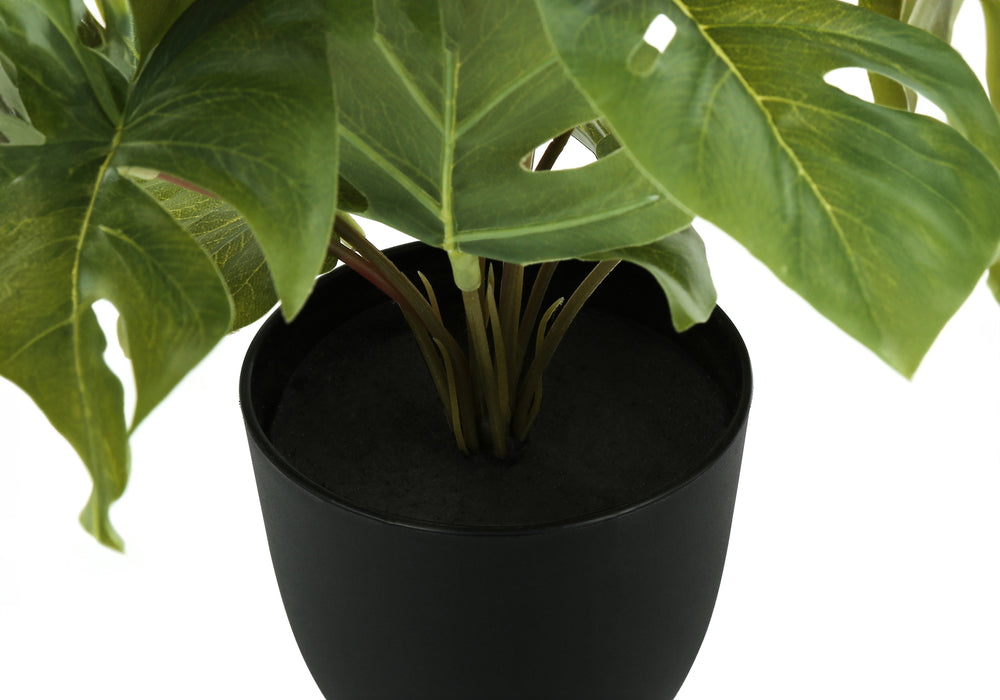 Artificial Plant, 13' Tall, Monstera Calthea, Indoor, Faux, Fake, Table, Greenery, Potted, Set Of 2, Decorative, Green Leaves, Black Pots Media 6