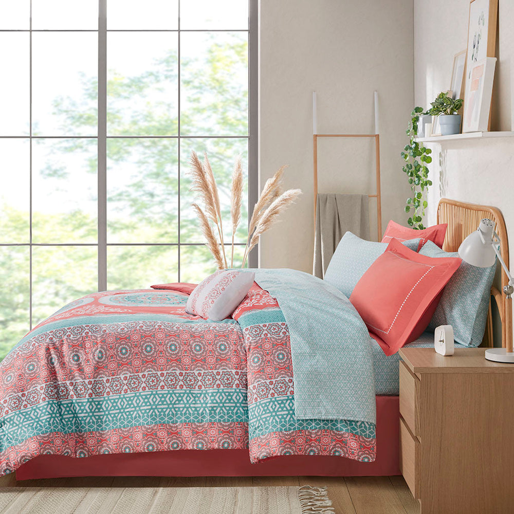 Queen Boho Comforter Set with Bed Sheets Media 12
