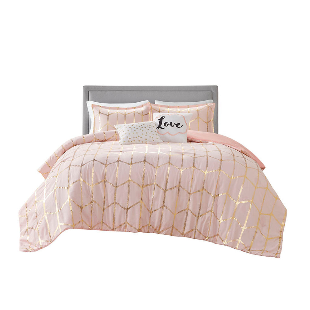 Twin/Twin XL Metallic Printed Comforter Set Media 9