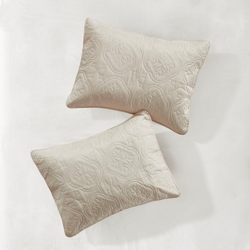 3 Piece Reversible Bedspread Set Cream King/Cal King Media 7