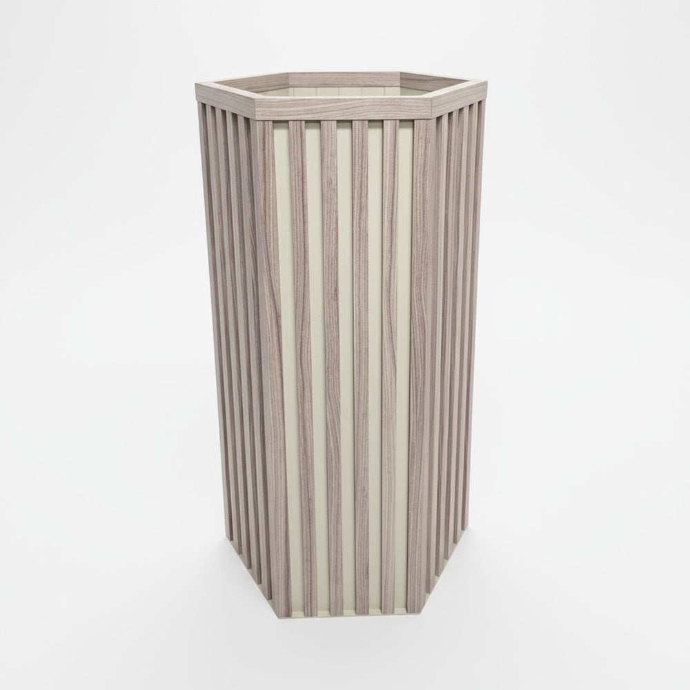 Hexagon Column Planter LG - Ash Brown Media 1