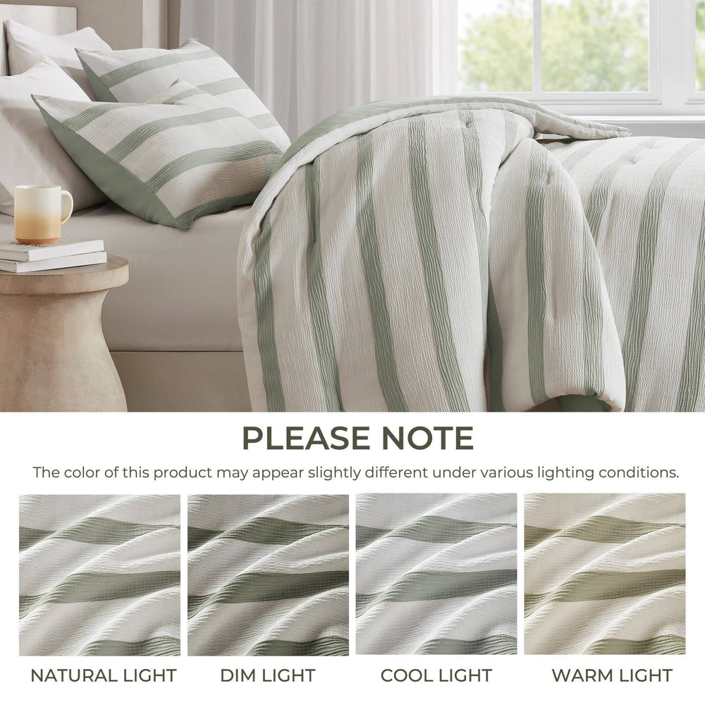 2-Piece Twin/Twin XL Yarn-dyed striped comforter Media 2