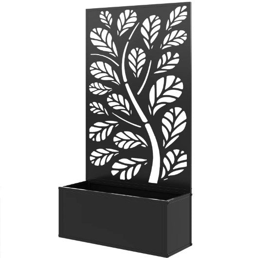 Freestanding or Wall Mounted Flower Bed,Metal Garden Bed with Trellis for Climbing Plants,for Garden, Patio, Balcony Media 2
