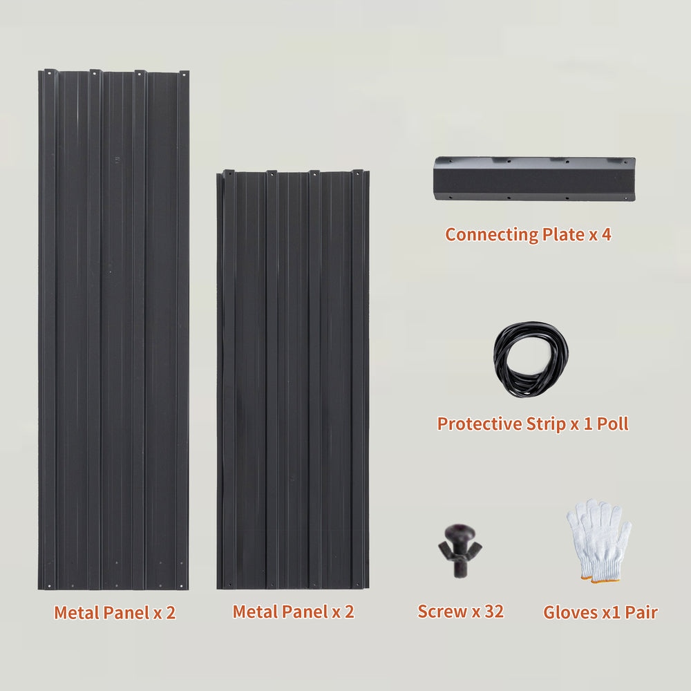 4x3x1ft Metal Raised Garden Bed,Deep Root Outdoor Galvanized Planter Box,Patio Kit Planting Beds for Vegetables Flowers Herb,Black Media 8
