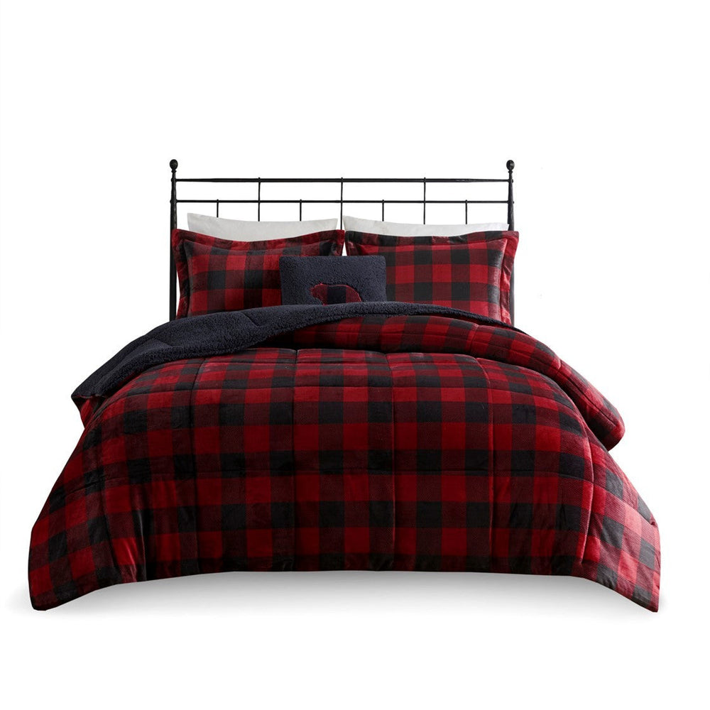 Full/Queen Plush to Sherpa Down Alternative Comforter Set Media 3
