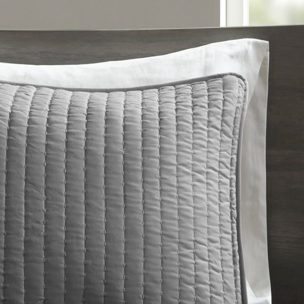 2 Piece Quilt Set Grey Twin/Twin XL Media 9