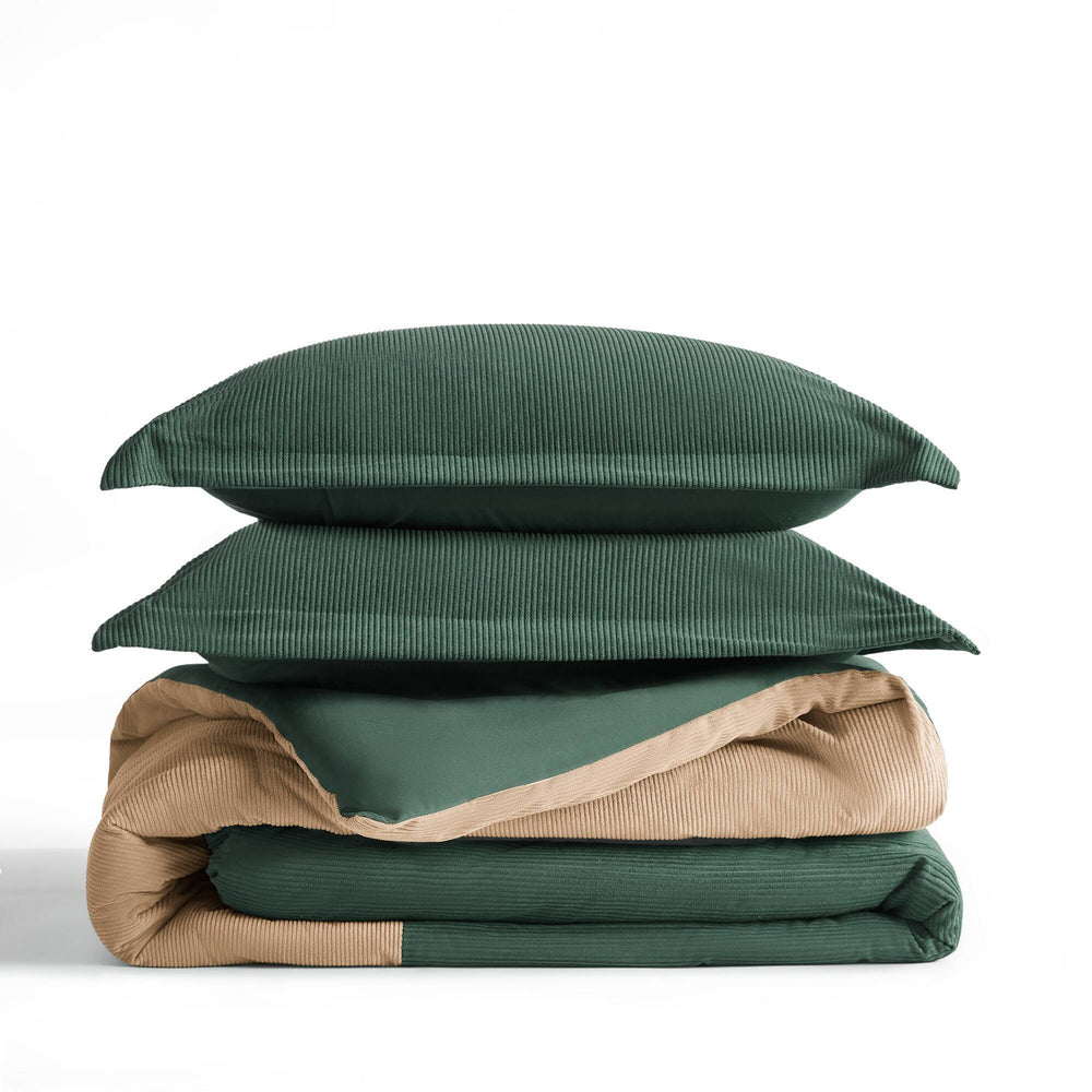 3 Pieces Full/Queen Comforter Set,Green Media 3