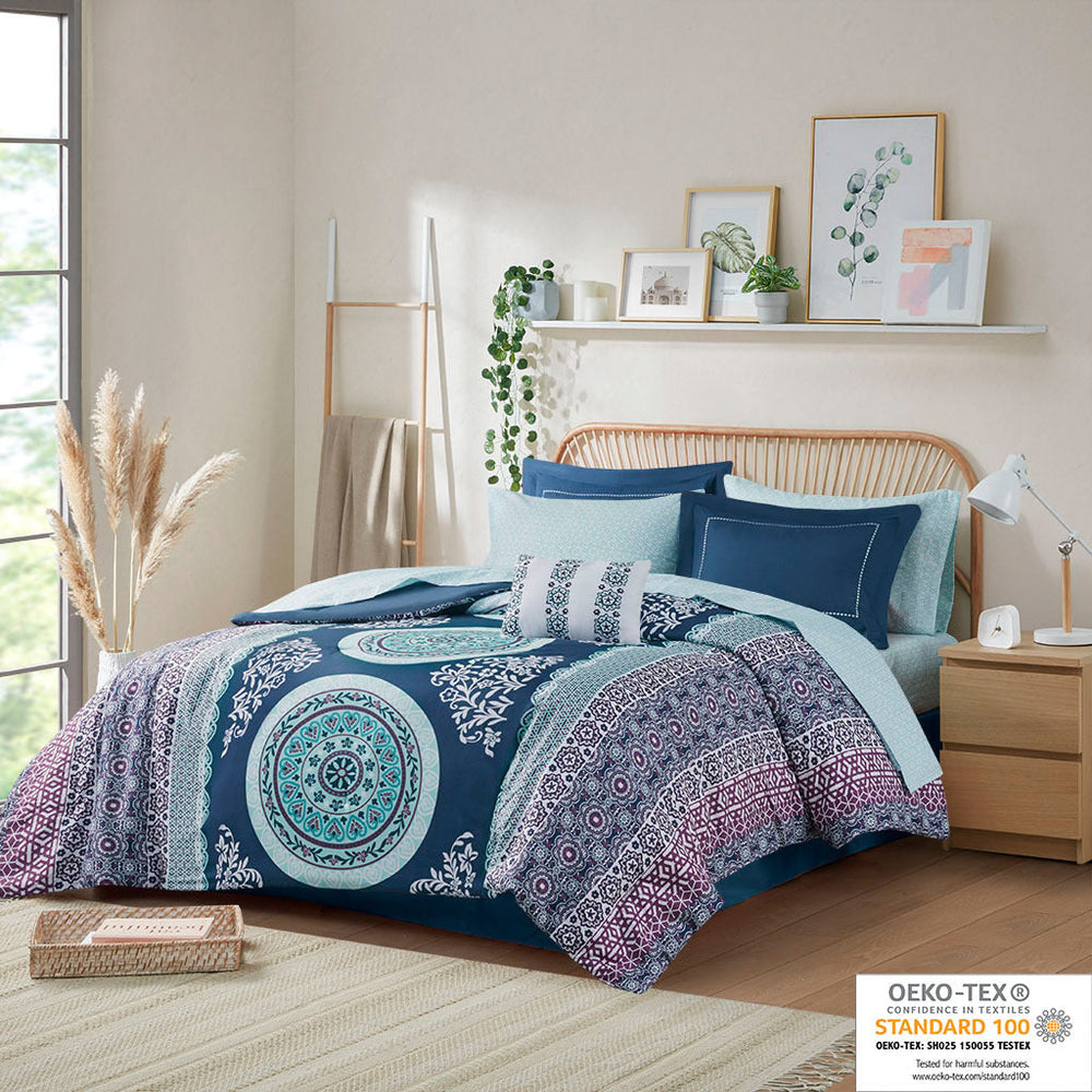 Twin Boho Comforter Set with Bed Sheets Media 18