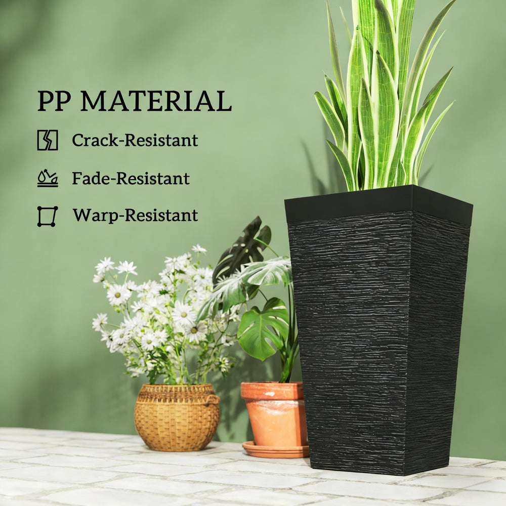 Modern Design Stackable Tapered Planters,Set of 3 Outdoor Planters Media 5