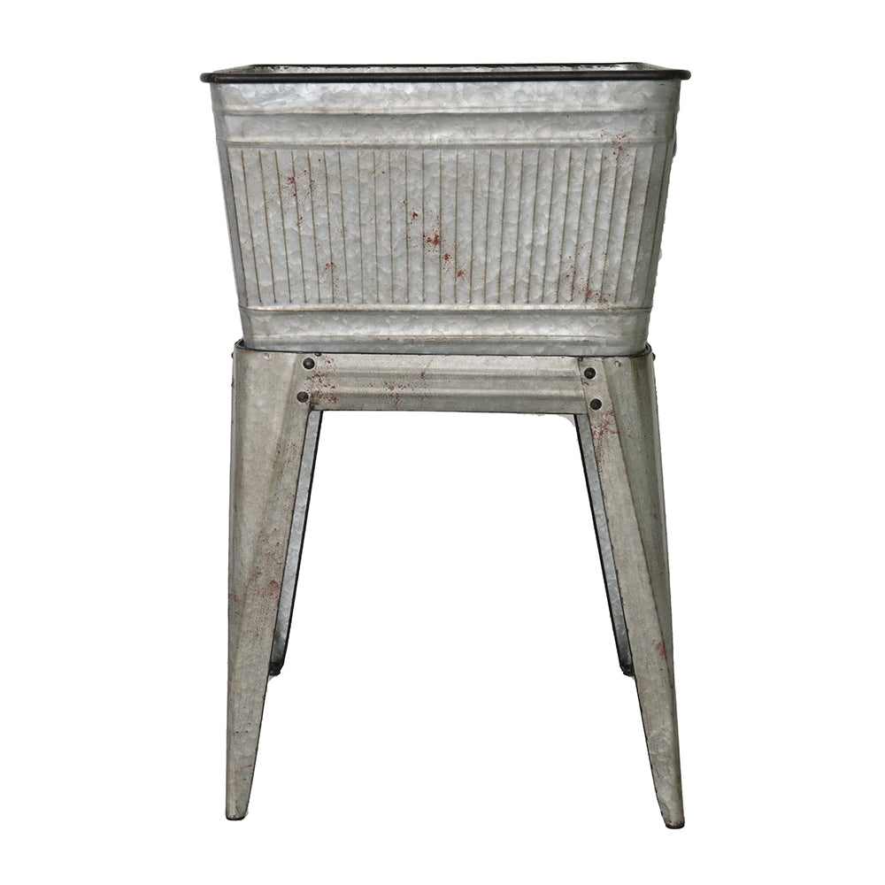 20.5x20.5x21' Large Perryman Galvanized Tub On Stand, for Plant Pot/Planter/ Metal Ice Buckets Media 4