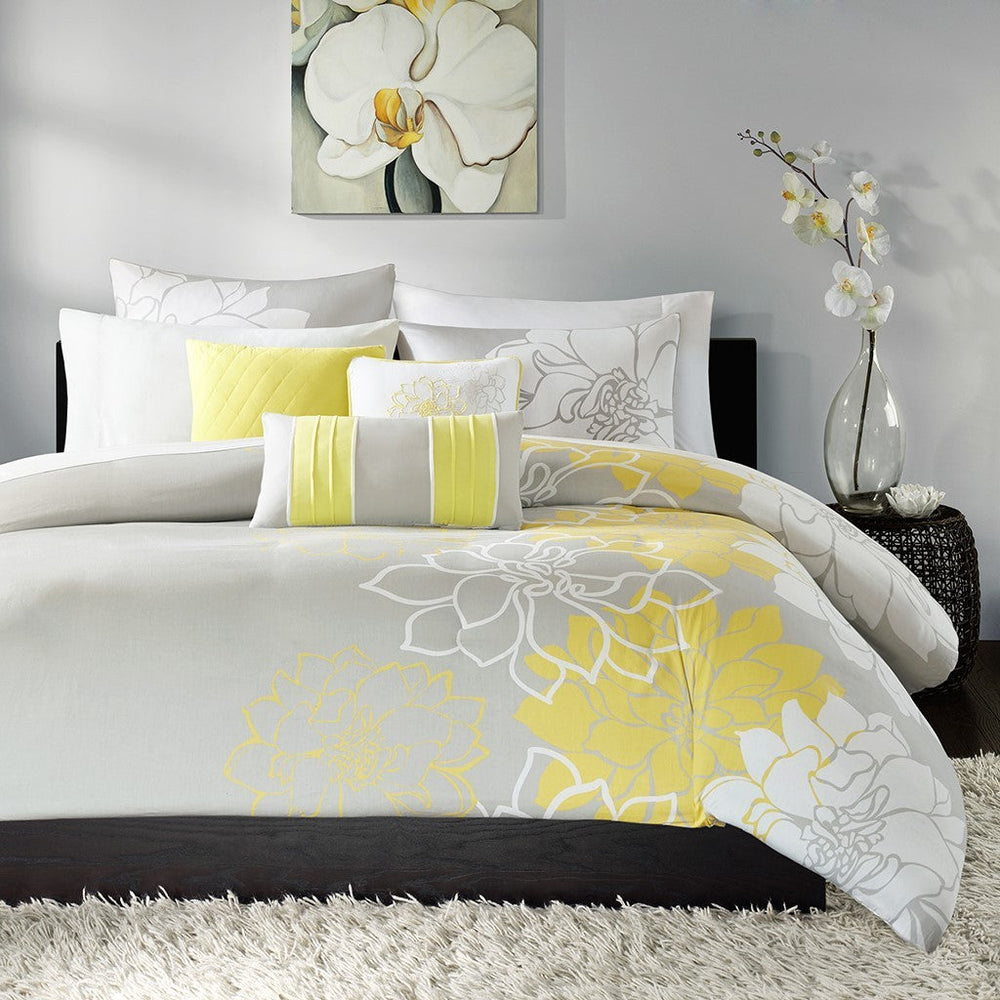 Full/Queen 6 Piece Printed Duvet Cover Set Media 1