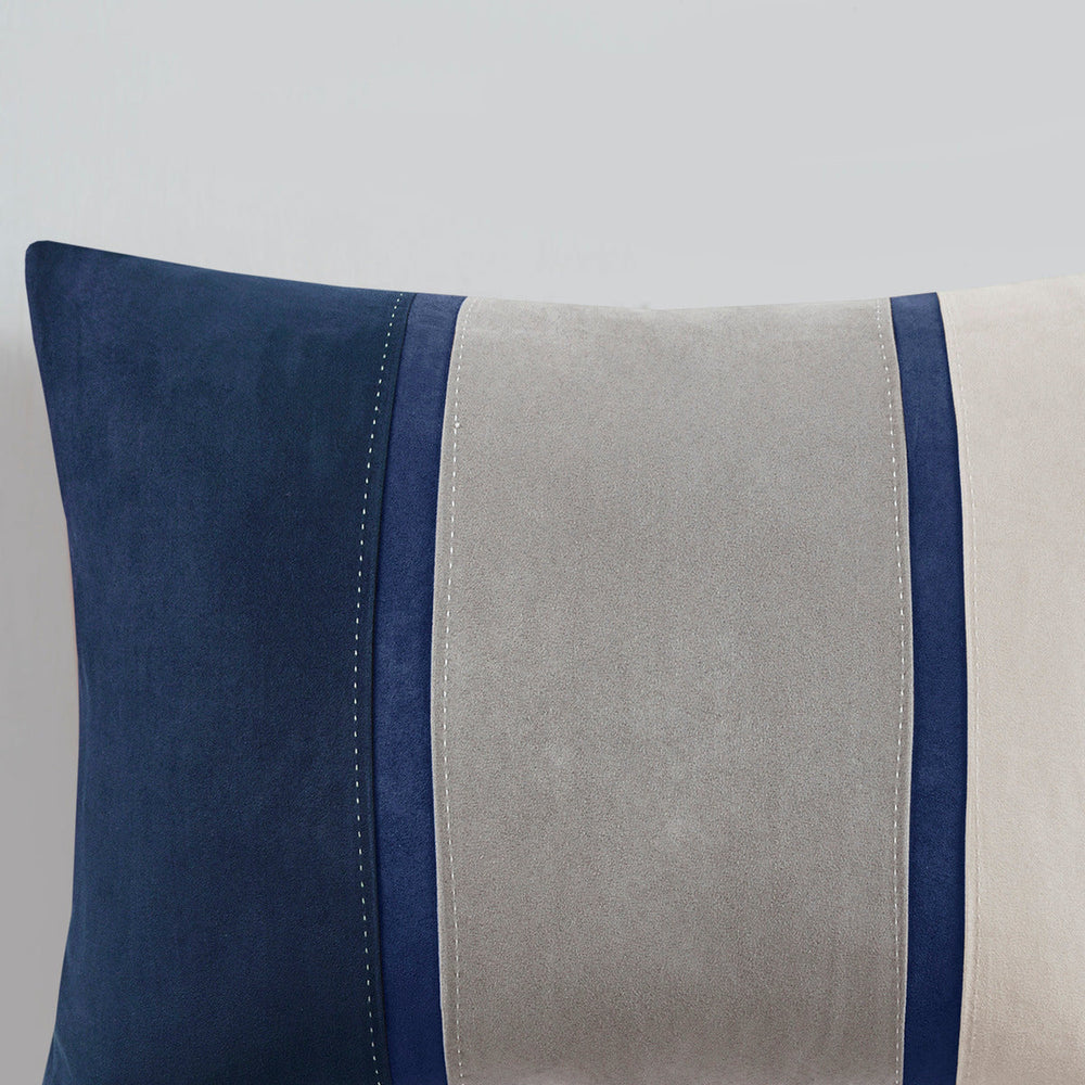 7 Piece Faux Suede Comforter Set Blue King Media 15