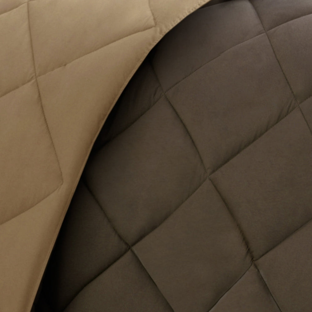 King 3M Scotchgard Diamond Quilting Reversible Down Alternative Comforter Set Media 8