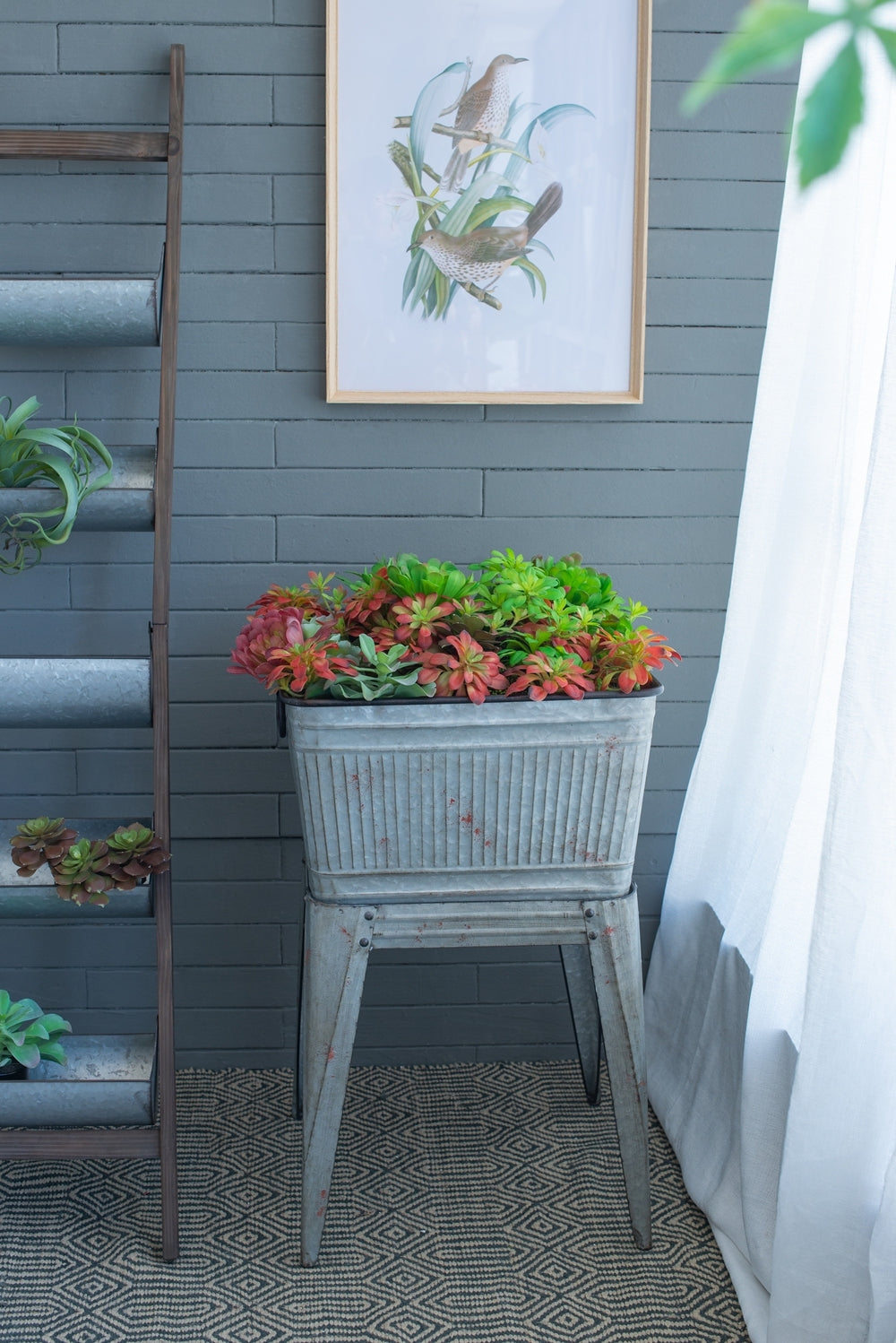 20.5x20.5x21' Large Perryman Galvanized Tub On Stand, for Plant Pot/Planter/ Metal Ice Buckets Media 9