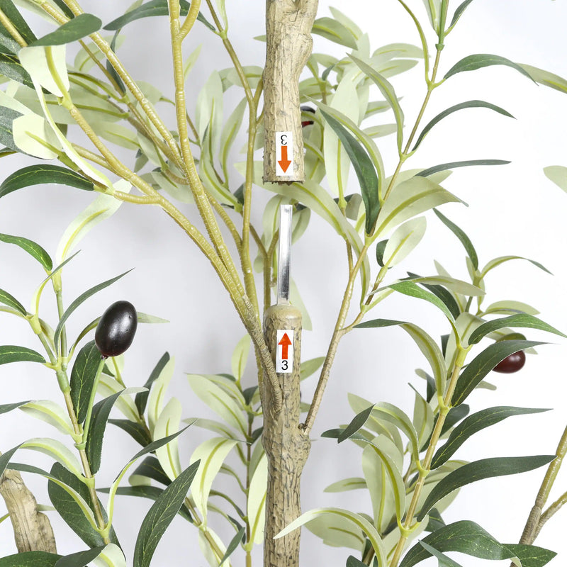 5' Artificial  Olive Tree in Black Plastic Pot, 1pc/set
