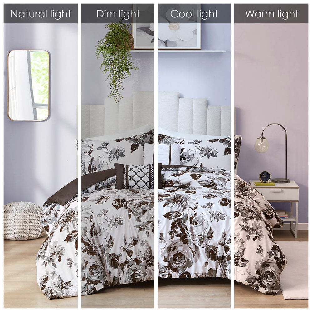King/Cal King Floral Print Comforter Set Media 11