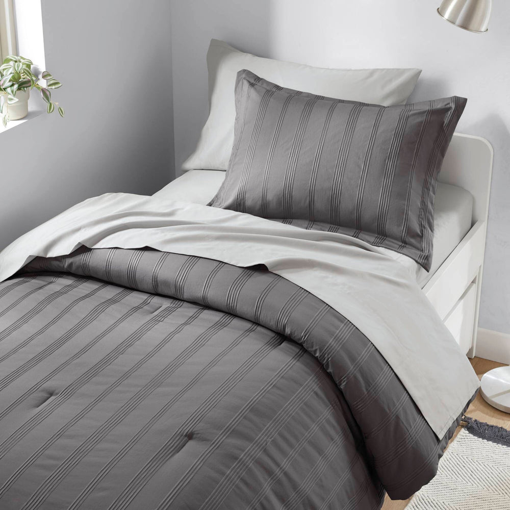5-Piece Twin/Twin XL Woven Striped Comforter Set Media 12