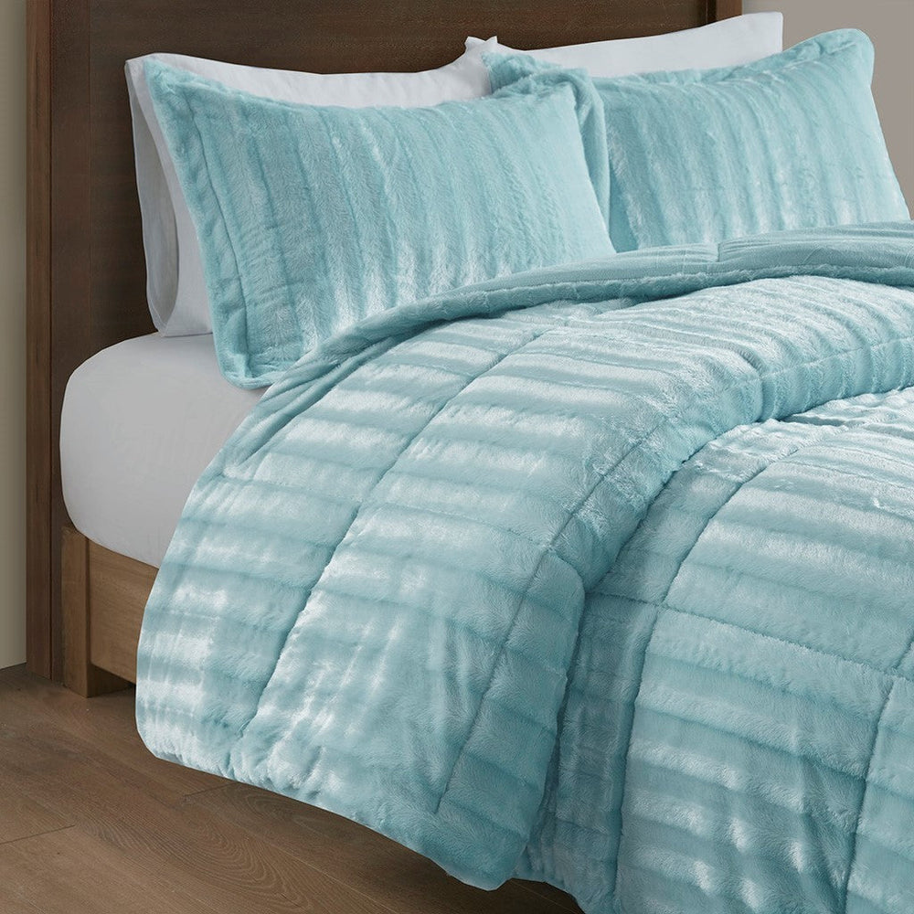 King/Cal King Faux Fur Comforter Mini Set Media 6
