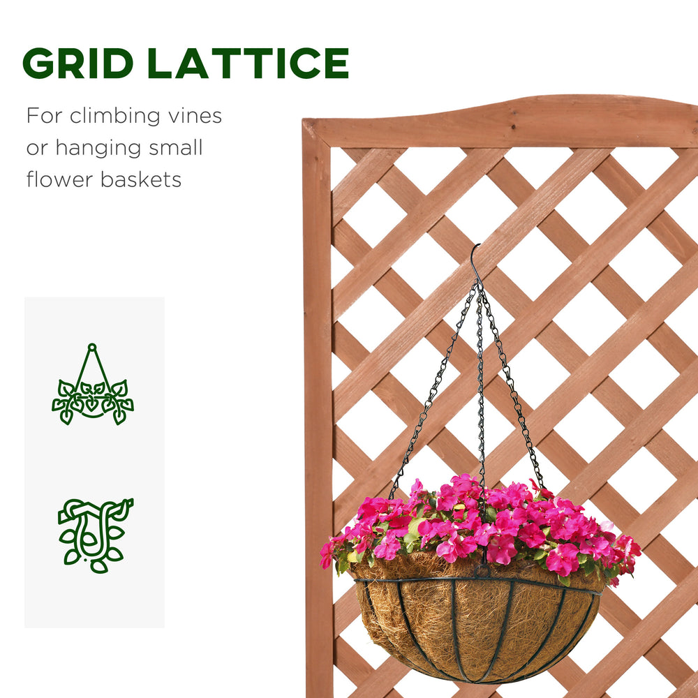 Outsunny Wooden Raised Garden Bed with Trellis, 46' Planter Box, to Grow Vegetables, Herbs, and Flowers for Backyard, Patio, Brown Media 5