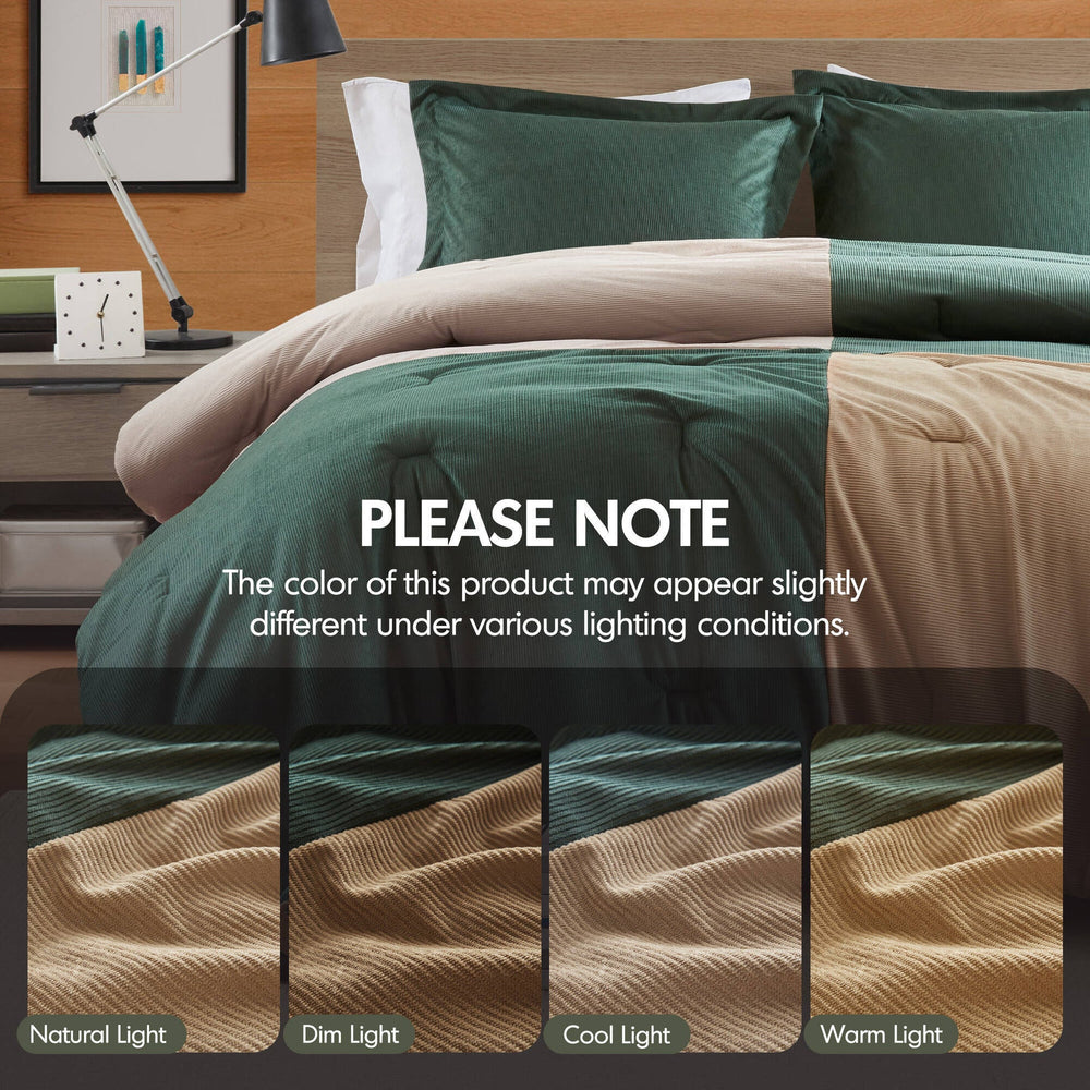 2 Pieces Twin/Twin XL Comforter Set,Green Media 5