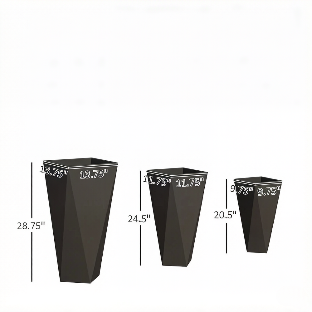 Stackable Planters,Set of 3 Planters Set,Large Planters(Only 3Pcs Planter) Media 6