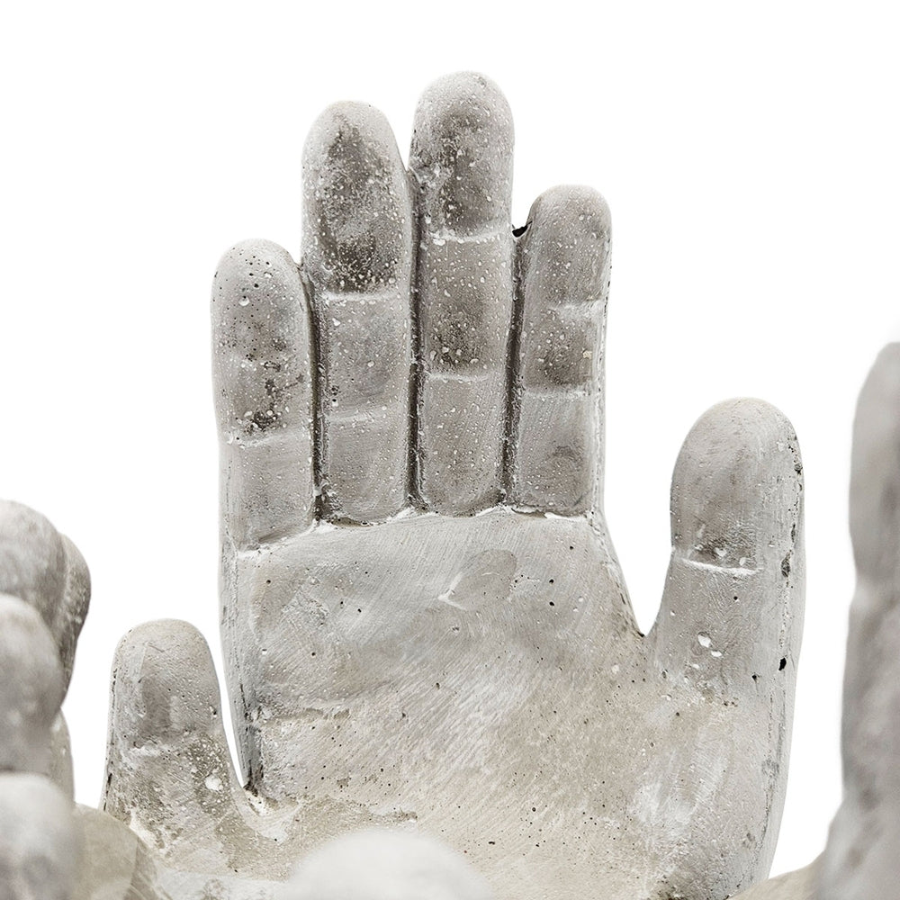 Set of 2 6x6x9' Accepting Hands Accent Cement Hand Decor Media 10