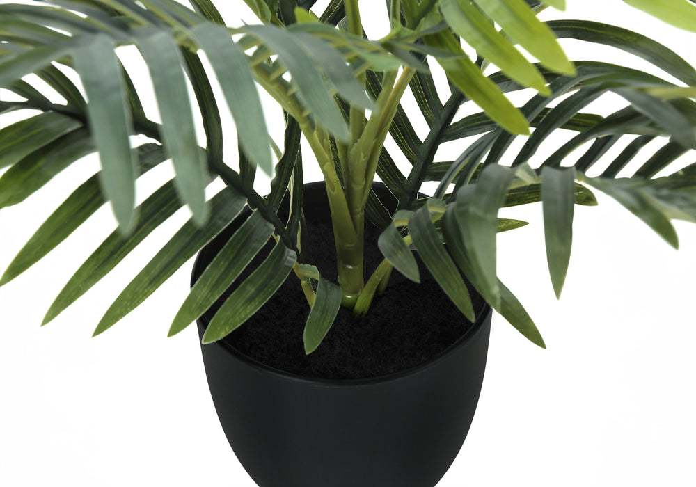 Artificial Plant, 20' Tall, Palm, Indoor, Faux, Fake, Table, Greenery, Potted, Real Touch, Decorative, Green Leaves, Black Pot Media 3