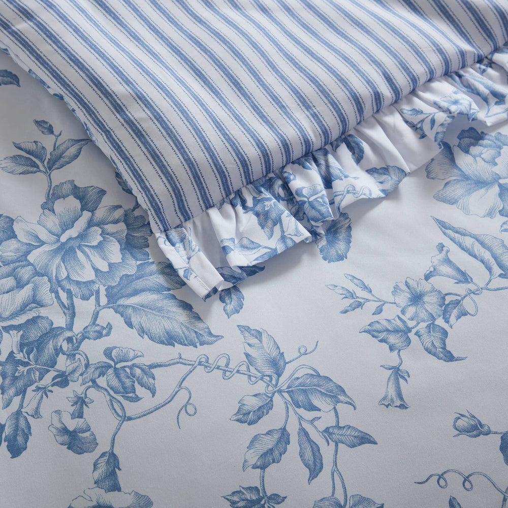 5 Pieces Full/Queen Comforter Set with Decorative Pillows,Blue Media 15