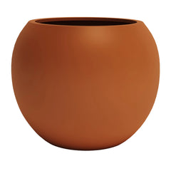 DTY Fiberstone Globe Planter Indoor Outdoor — Lightweight Sphere Ball Pot for Olive Tree, Monstera & Palm | Fiberglass Stone | UV Resistant, Drainage Hole | 2 Coco Mats | Black | 12.6" D × 10" H perspective