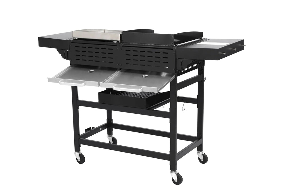 Gas Grill Two Burner Cast Iron Plancha Griddle Outdoor Use Portable Media 10
