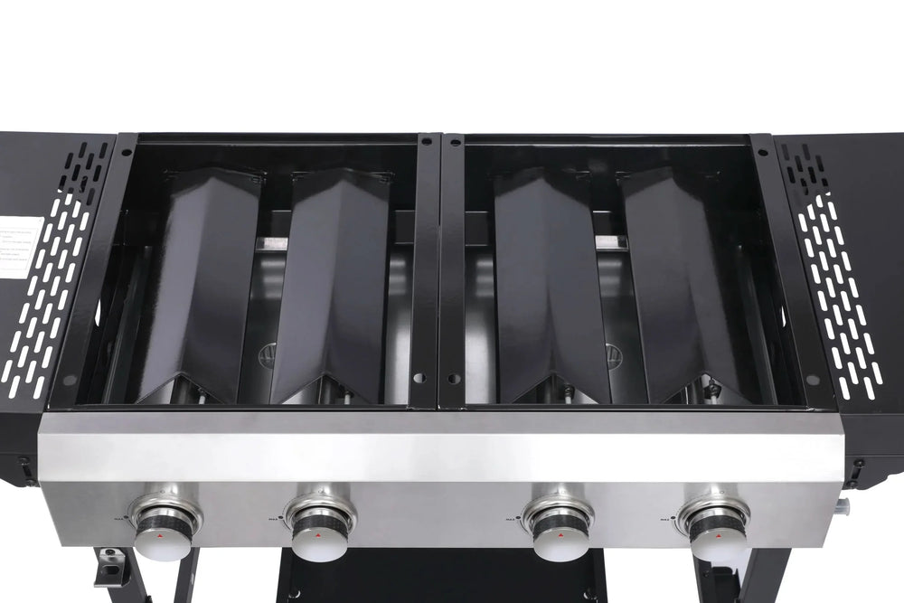 Gas Grill Two Burner Cast Iron Plancha Griddle Outdoor Use Portable Media 8