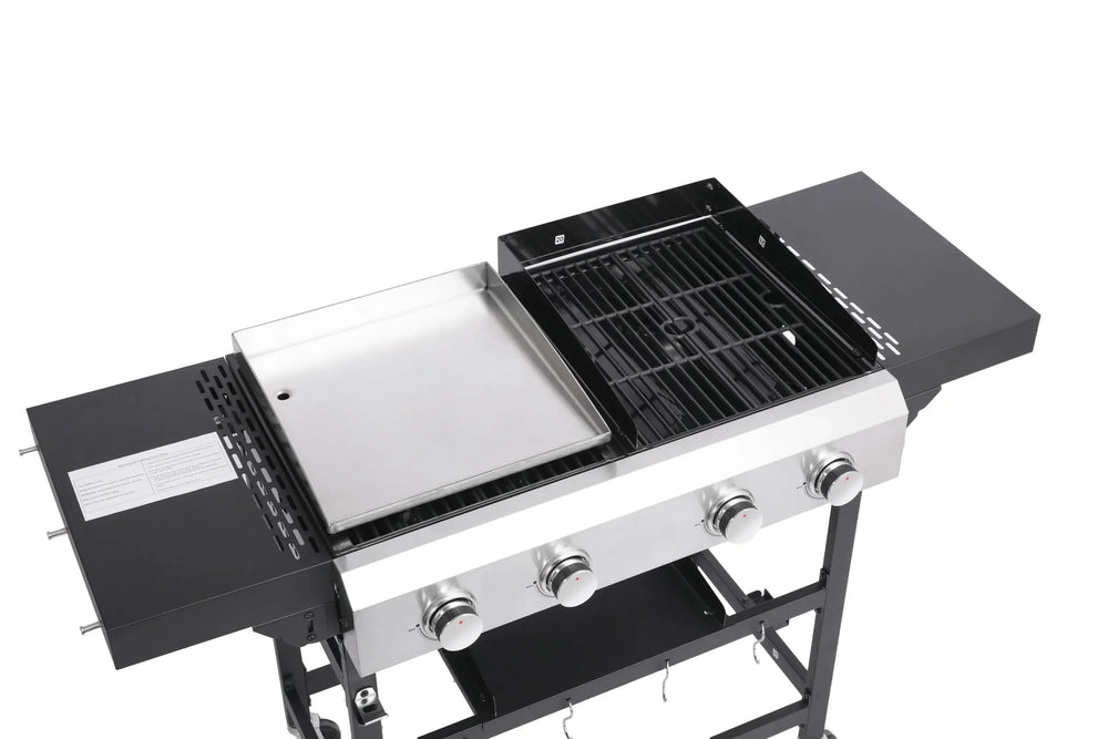 Gas Grill Two Burner Cast Iron Plancha Griddle Outdoor Use Portable Media 4