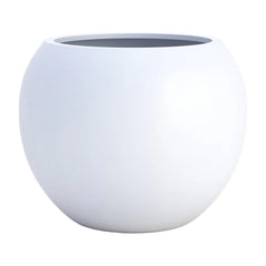 DTY Fiberstone Globe Planter Indoor Outdoor — Lightweight Sphere Ball Pot for Olive Tree, Monstera & Palm | Fiberglass Stone | UV Resistant, Drainage Hole | 2 Coco Mats | Black | 12.6" D × 10" H perspective
