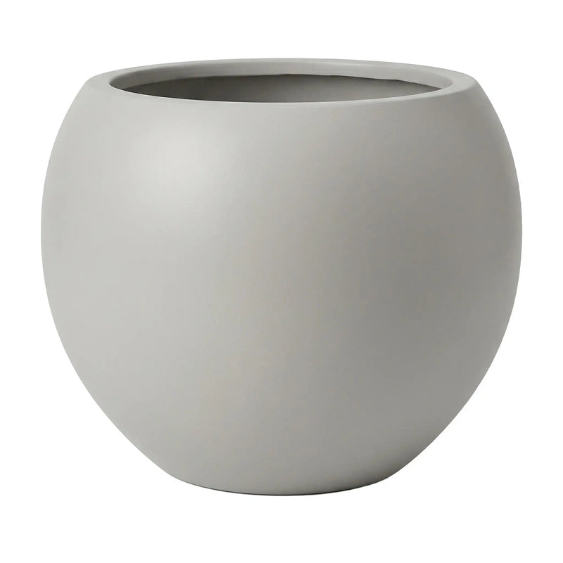 DTY Fiberstone Globe Planter Indoor Outdoor — Lightweight Sphere Ball Pot for Olive Tree, Monstera & Palm | Fiberglass Stone | UV Resistant, Drainage Hole | 2 Coco Mats | Black | 12.6" D × 10" H