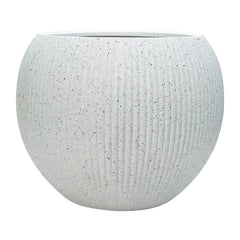 DTY Fiberstone Globe Planter Indoor Outdoor — Lightweight Sphere Ball Pot for Olive Tree, Monstera & Palm | Fiberglass Stone | UV Resistant, Drainage Hole | 2 Coco Mats | Black | 12.6" D × 10" H perspective