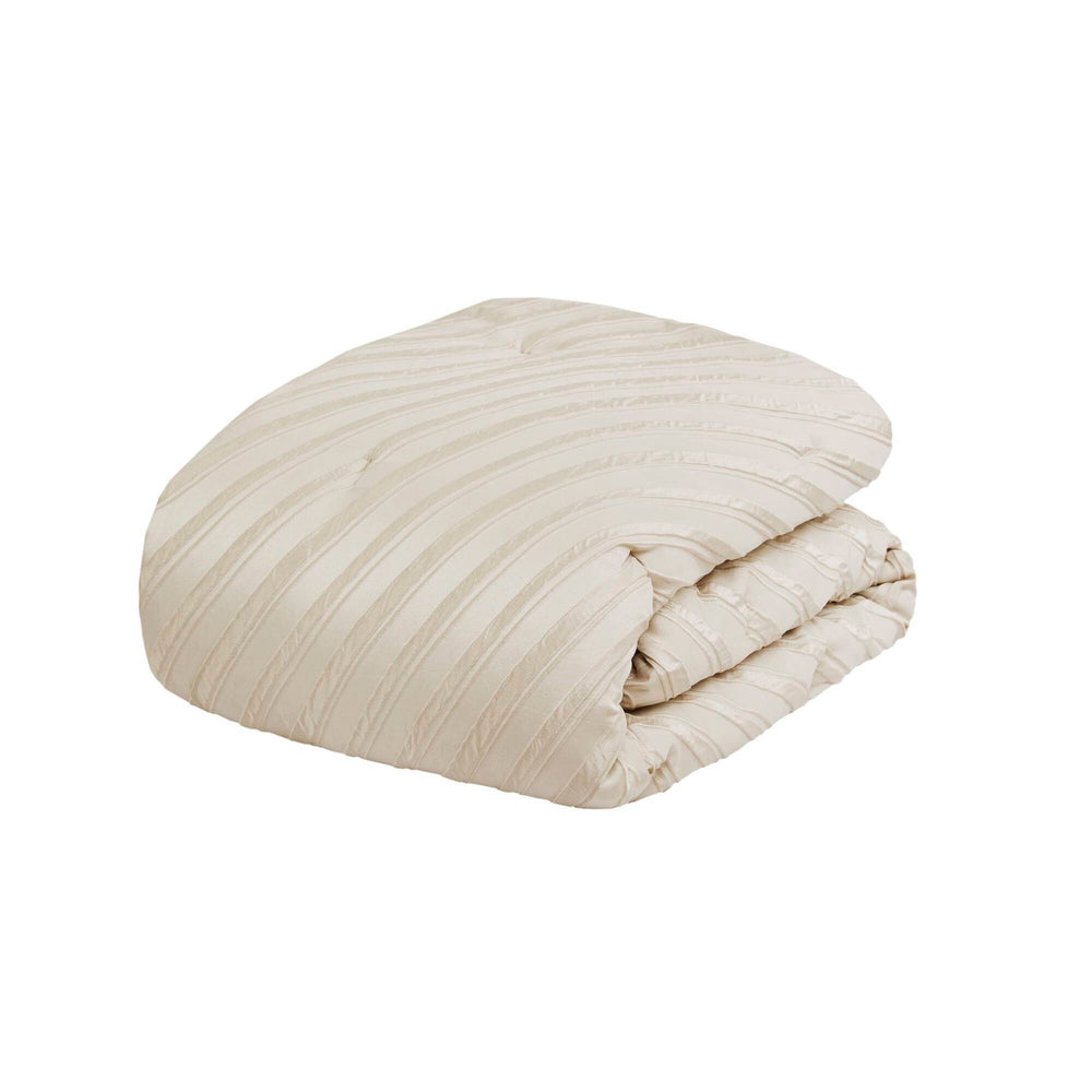 7 PCS Queen Comforter Set Beige Media 10