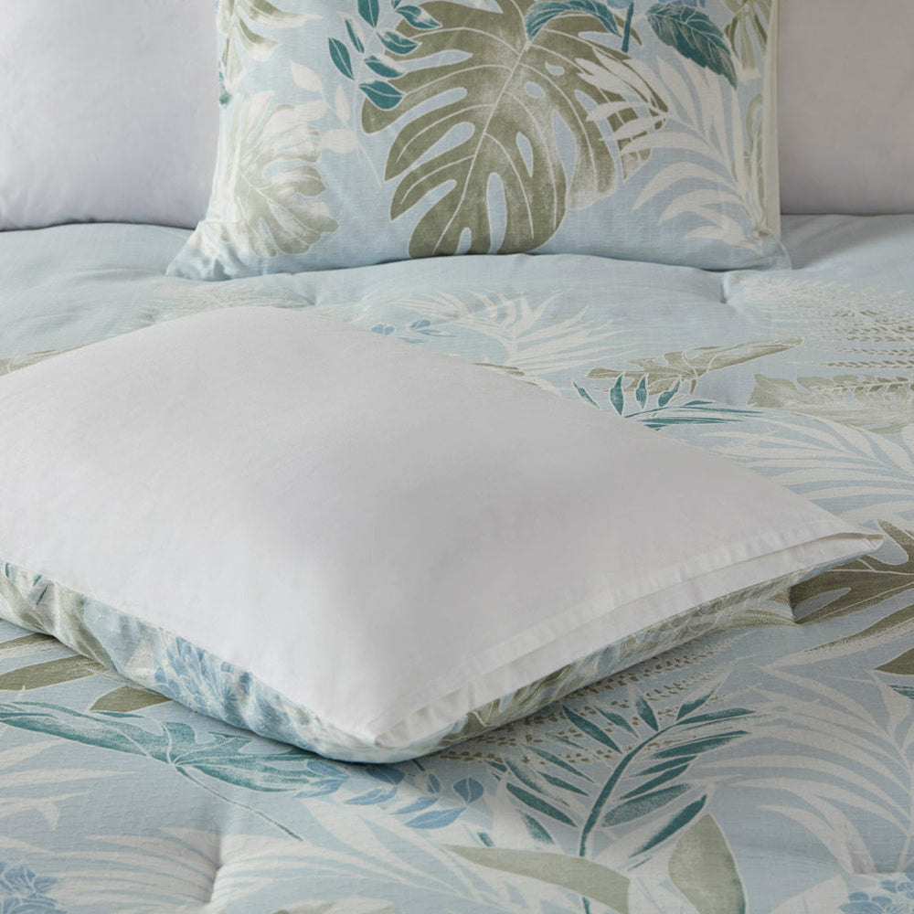 6 Piece Oversized Cotton Comforter Set with Throw Pillow Blue Cal King Media 14