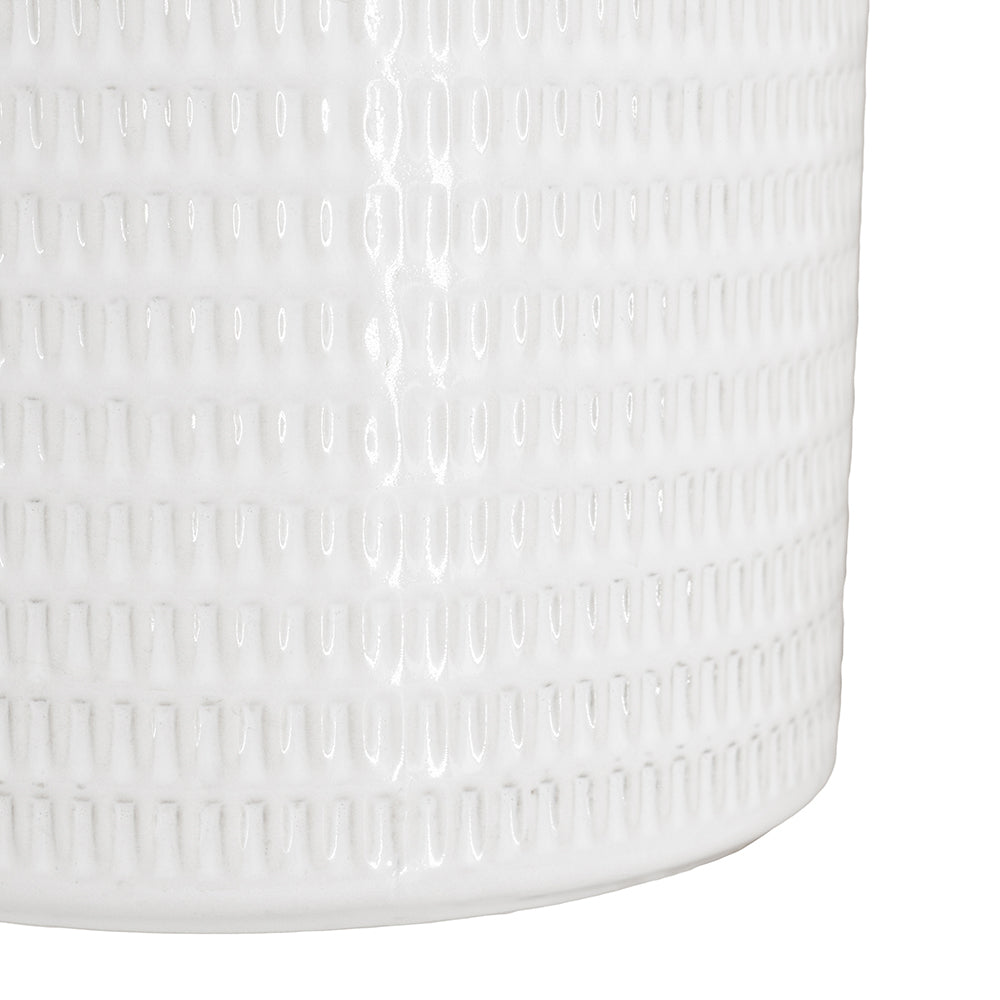 S/2 Textured White Ceramic Planters Media 4