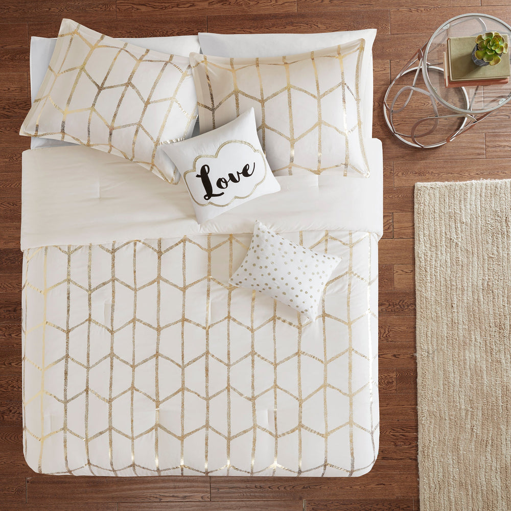 5-Piece King/Cal King 100% Polyester Brushed   Printed Comforter Set Media 4