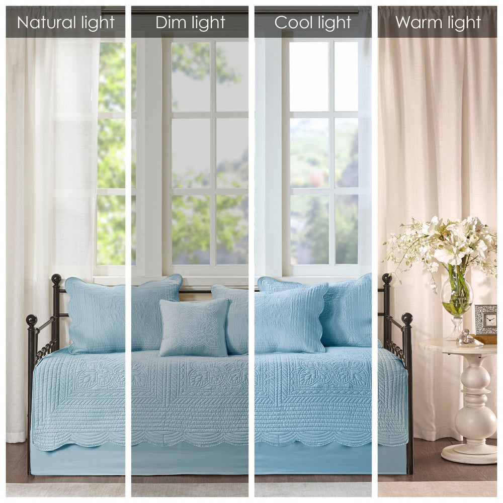 6 Piece Reversible Scalloped Edge Daybed Cover Set Blue Daybed Media 11
