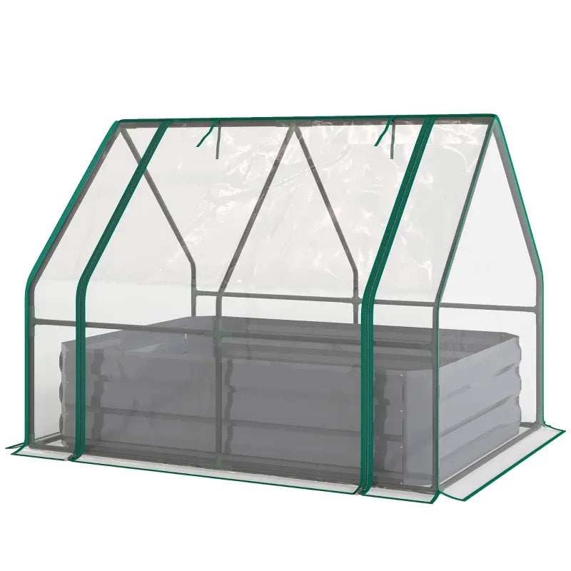 2-in-1 Raised Planter Greenhouse,Raised Garden Bed,Planter Raised Bed Media 8