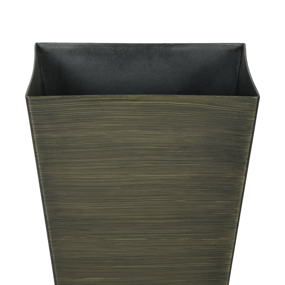 Outsunny 28' Tall Outdoor Planters, Set of 3 Large Taper Planters with Drainage Holes and Plug, Faux Wood Plastic Flower Pots for Outdoor, Indoor, Garden, Patio, Dark Brown Media 9