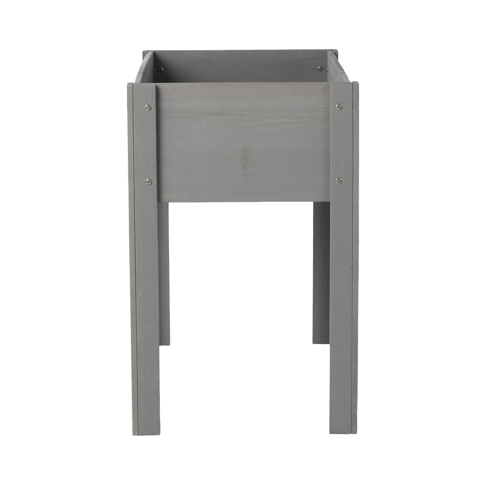 Elevated Wooden Garden Bed 40x20x31 inch with Legs for Outdoor Plants Flowers Fruits Vegetables Herbs in Grey Solid Wood Media 13