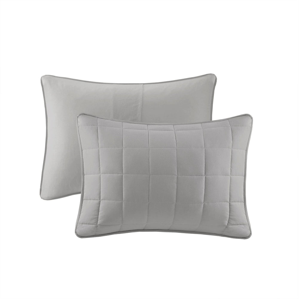 10 PCS Queen Luxury Jacquard Comforter Set Grey Media 14