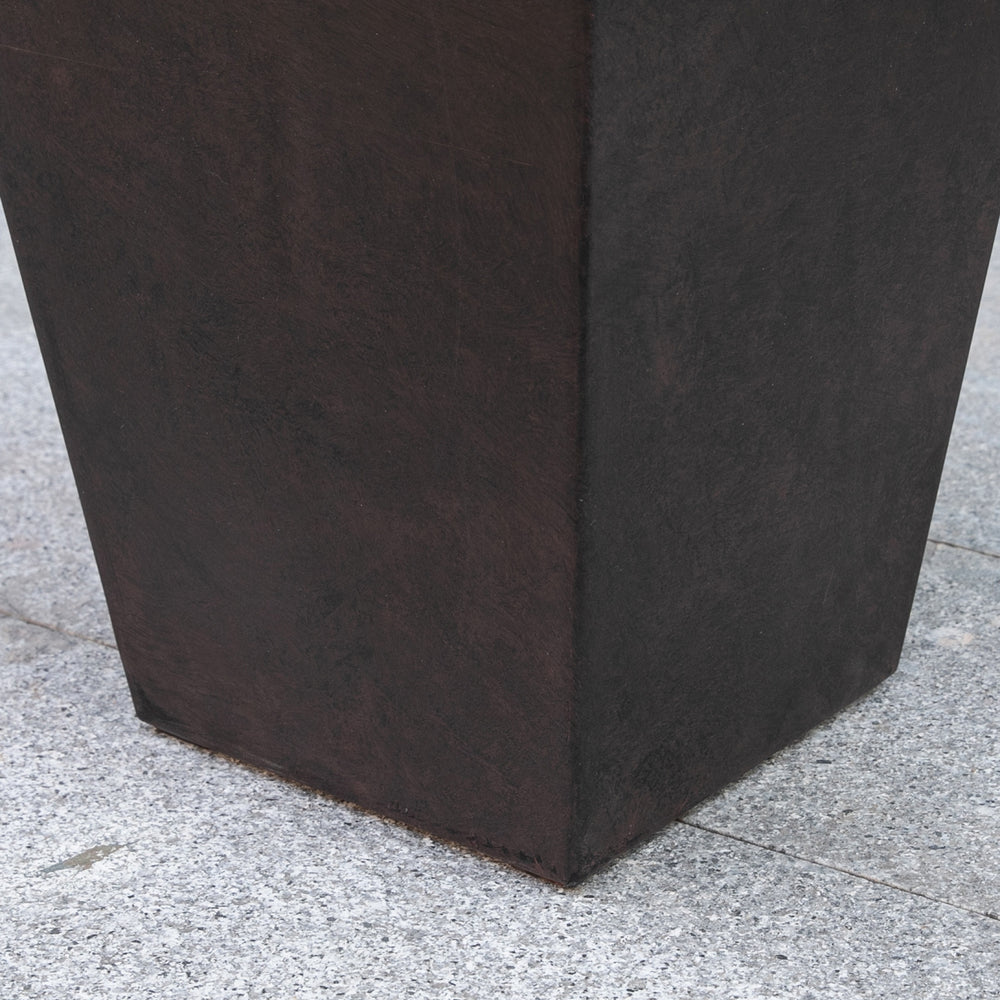 Outsunny Set of 3 Tall Planters with Drainage Hole, 28' Outdoor Flower Pots, Indoor Planters for Porch Patio and Deck, Brown Media 8